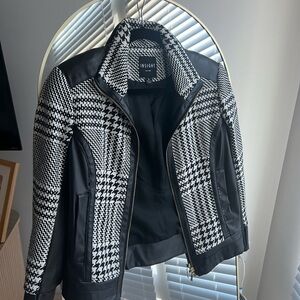 Insight Black and White Houndstooth Leather Jacket